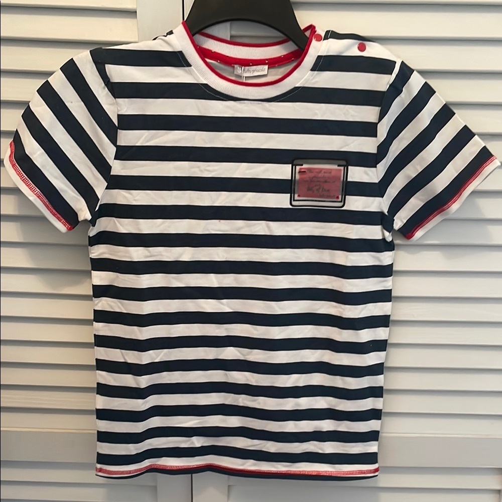 Tutti piccolo Blue and White Striped Short Sleeve Tee size 12